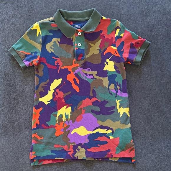 Polo by Ralph Lauren Kids Colorful Camo Mesh Polo - Picture 1 of 1